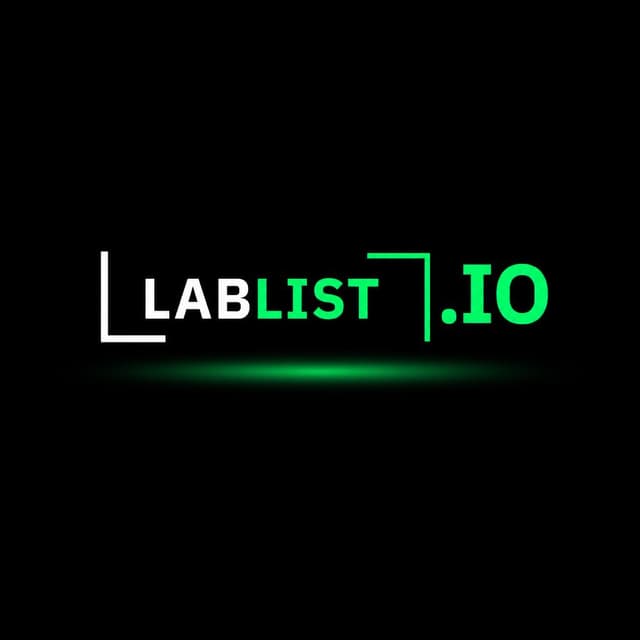 LabList.IO wordmark in white and accent green on a black background